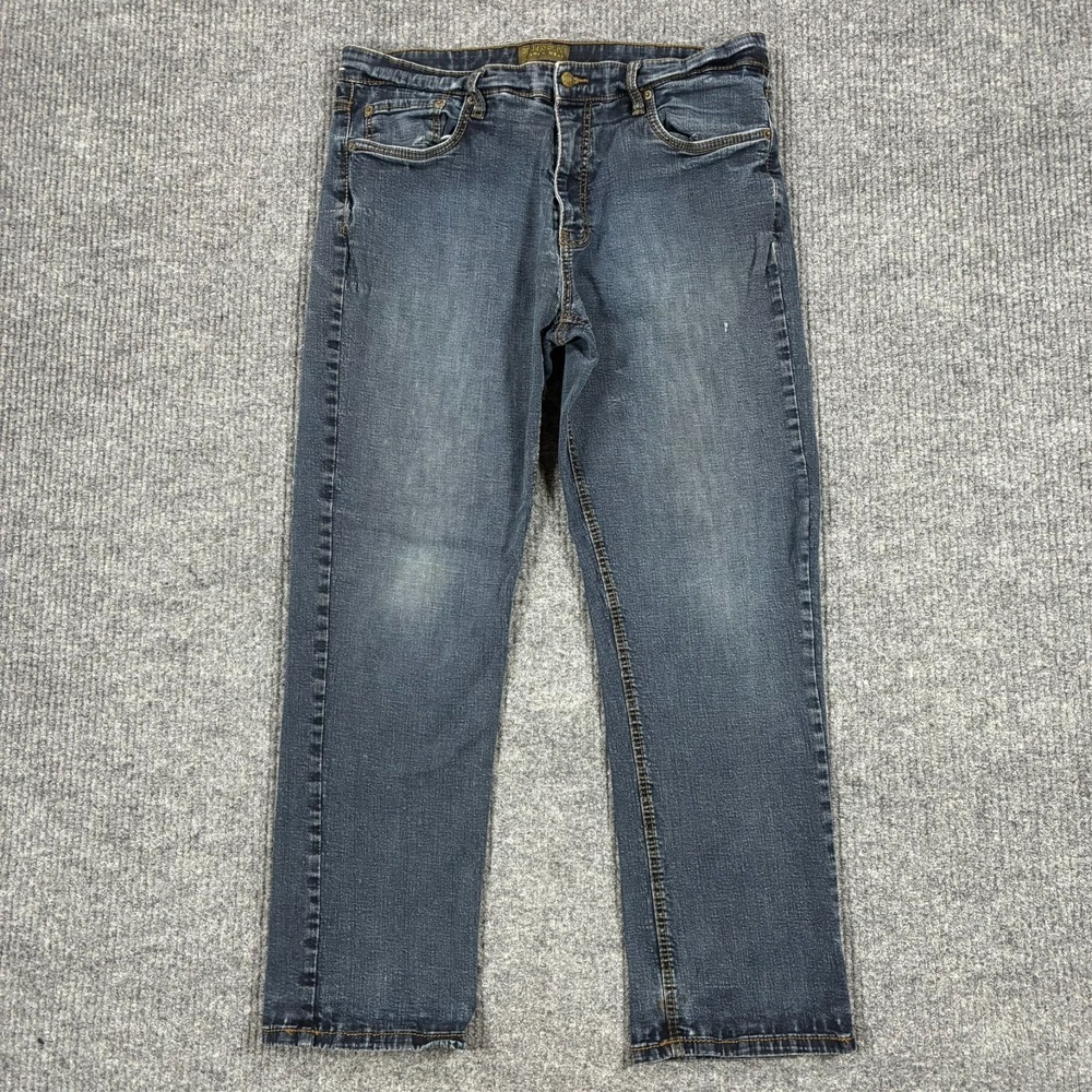 Urban Star Mens Regular Straight Fit Jeans Size 34x29 Blue Denim Casual Mid Rise